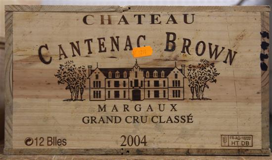 Twelve bottles of Chateau Cantenac Brown 2004,